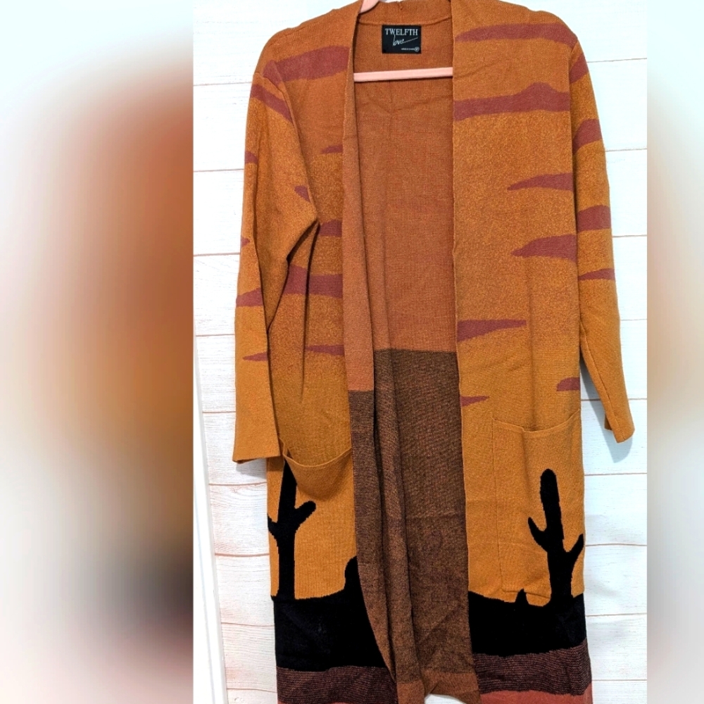 Twelfth Love Desert 🏜️ Theme Knit Long Cardigan SIZE MEDIUM